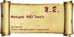 Matyek Róbert névjegykártya