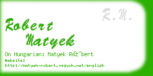 robert matyek business card